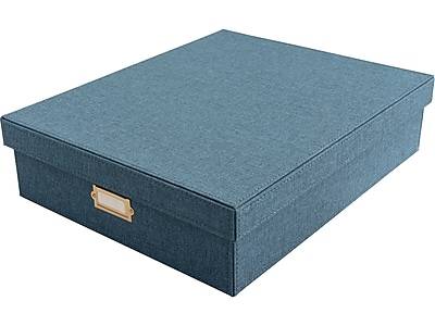 Martha Stewart Document Box, Navy Faux Leather (MS110F)