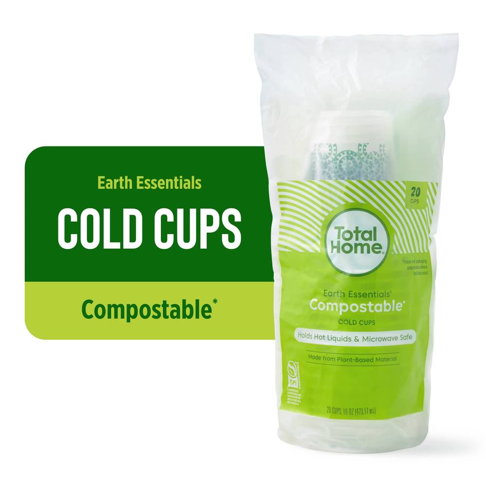 Total Home Earth Essentials Compostable Cold Cups