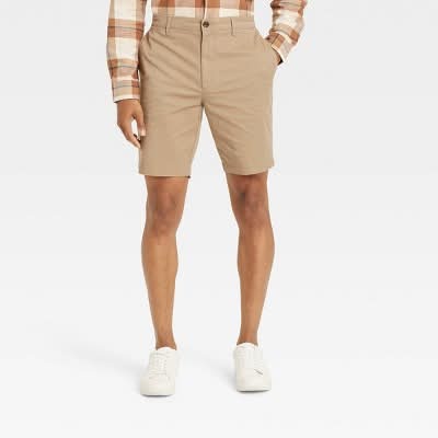 Goodfellow & Co. Every Wear Flat Front Chino Shorts, 30, Khaki
