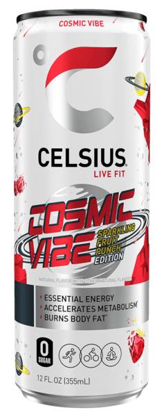 Celsius Cosmic Vibe Sparkling Fruit Punch 12oz