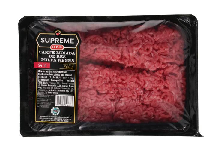Heb supreme carne molida de res pulpa negra 94/6