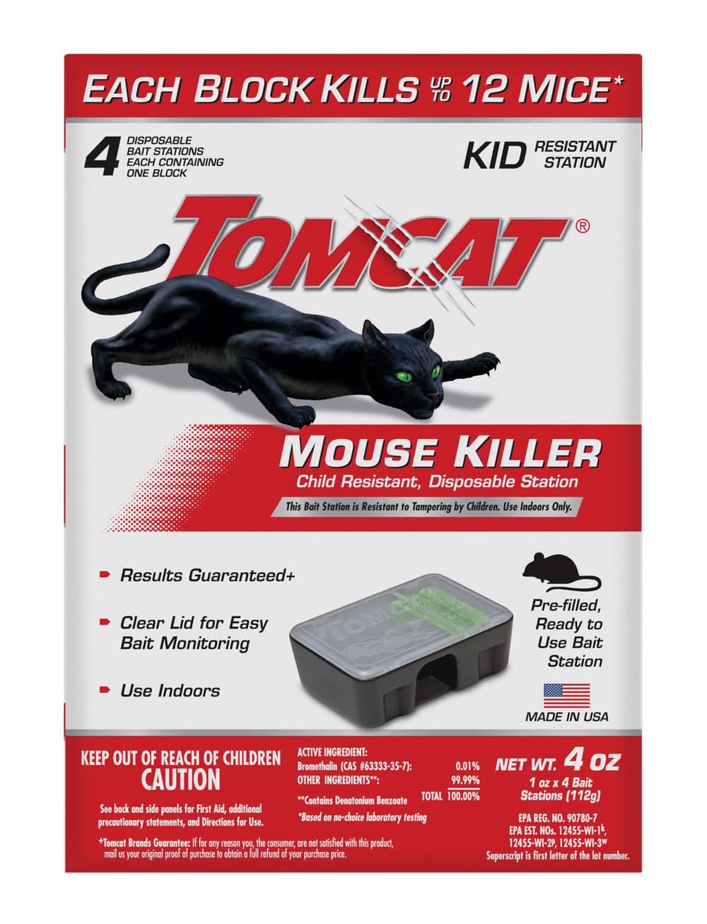 Tomcat Bait Station And Bait Blocks For Mice 4 Oz 4 Pk