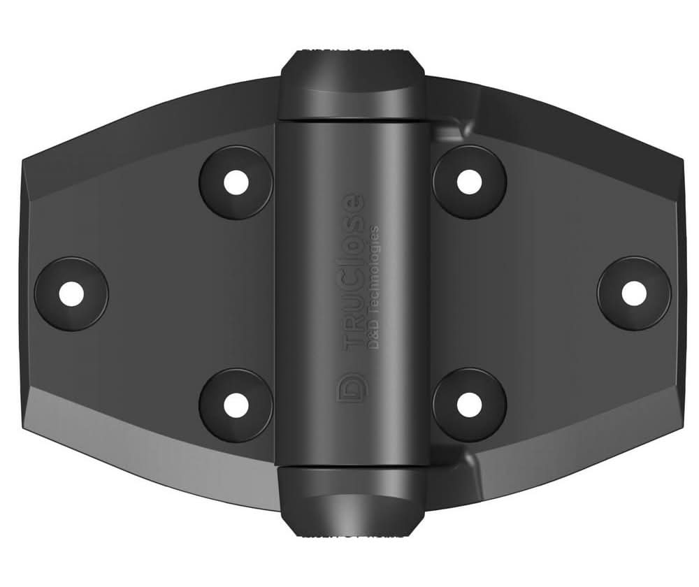 Tru-Close D&D 5-1/8 In. X 3-3/4 In. Black Self-Closing Vinyl And Wood Gate Hinge (2-Piece)