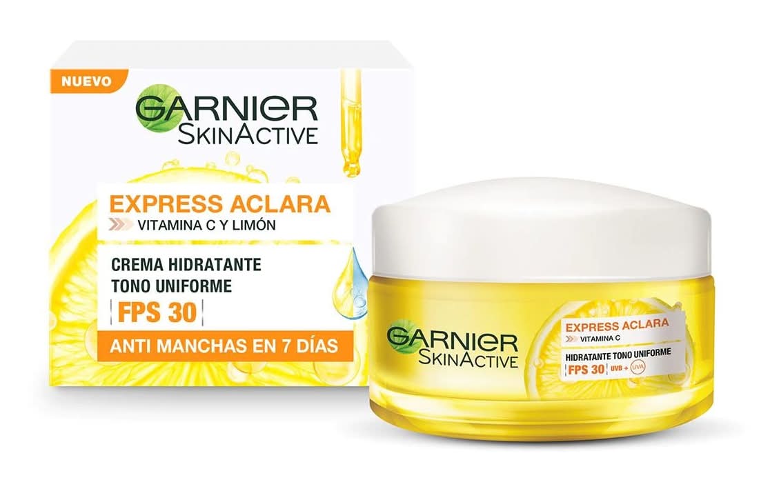 Garnier · Skinactive express aclara crema hidratante antimanchas fps 30 con vitamina c (50 ml)