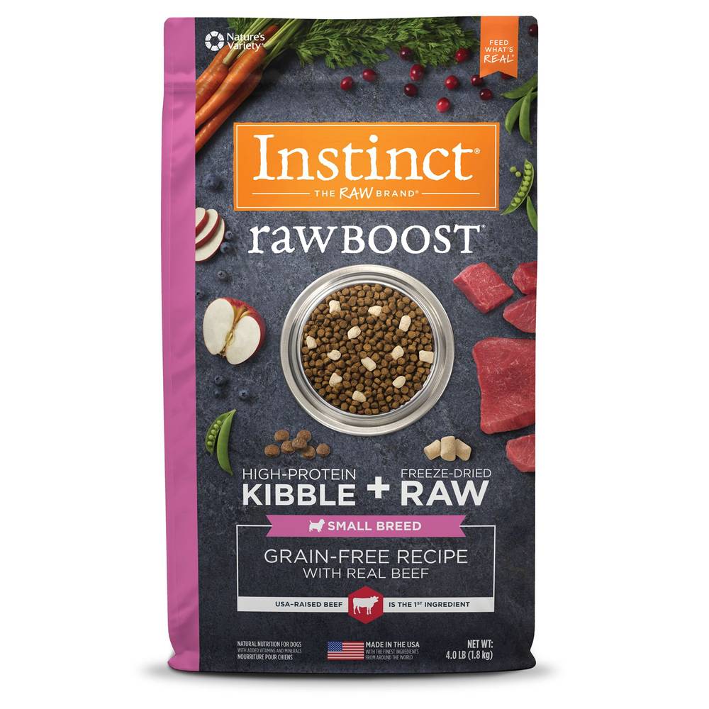 INSTINCT Raw Boost Small Breed All Life Stage Dry Dog Food, Beef, 4 Lb (4 lbs)