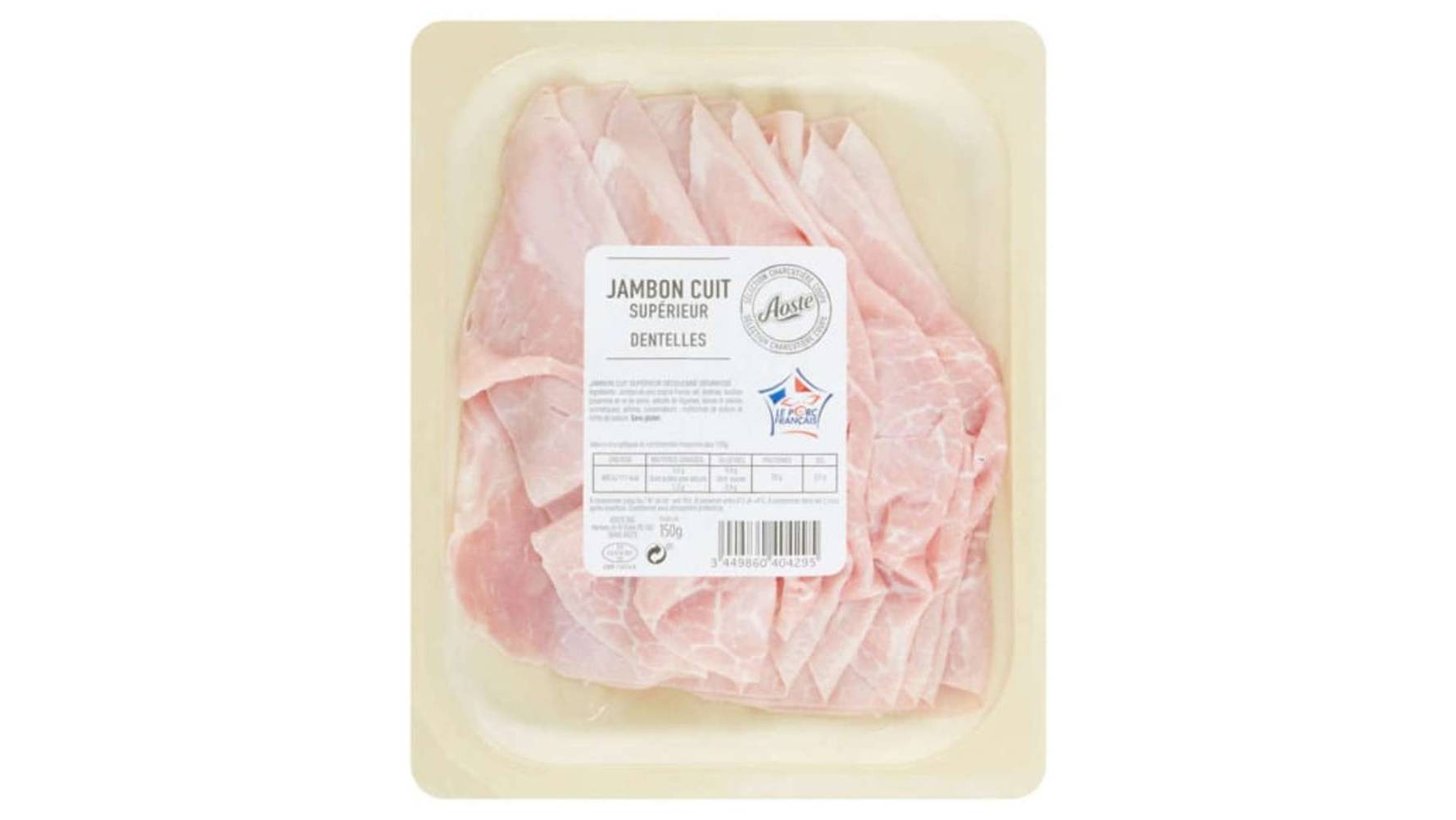 Aoste - Dentelles de jambon cuit supérieur sans couenne