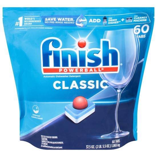 Finish Powerball Classic Automatic Dishwasher Detergent Tabs (60 ct, 0.62oz)