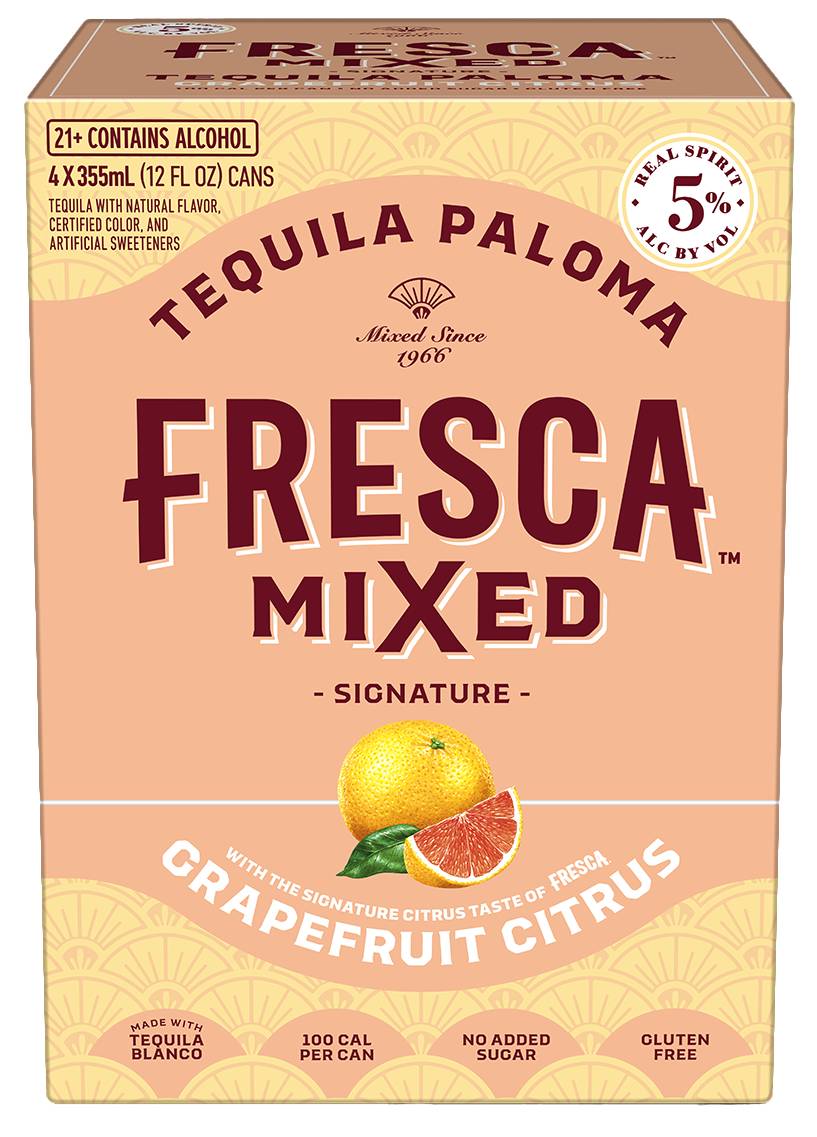 Fresca Mixed Tequila Paloma Grapefruit Citrus Cocktail (4 pack, 12 fl oz)