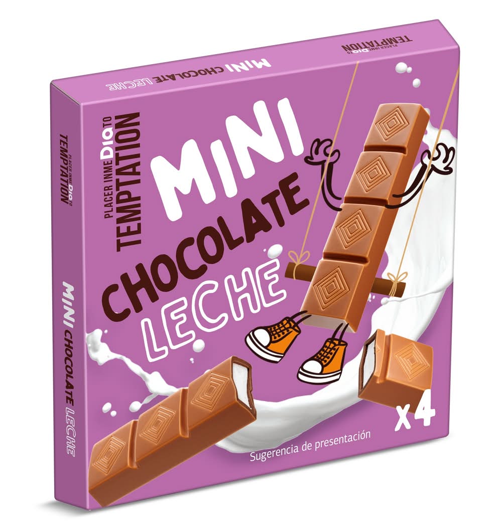 Mini Barritas De Chocolate Con Leche Temptation De Dia Caja 50 G