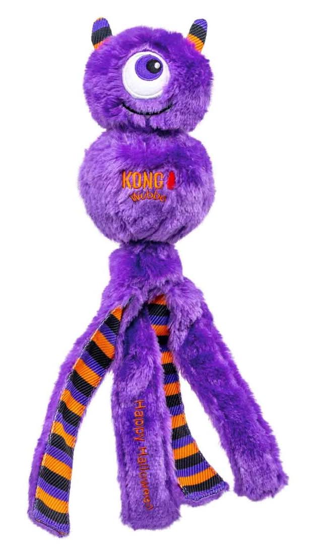 KONG Halloween Wubba Monster Squeaky Plush Dog Toy, Large, Purple