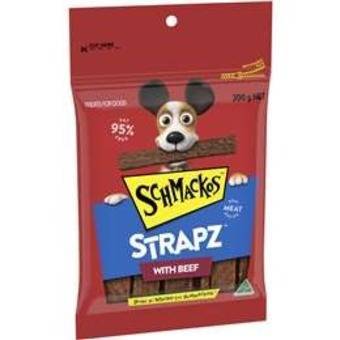 Schmackos Strapz Beef Dog Treats 200g