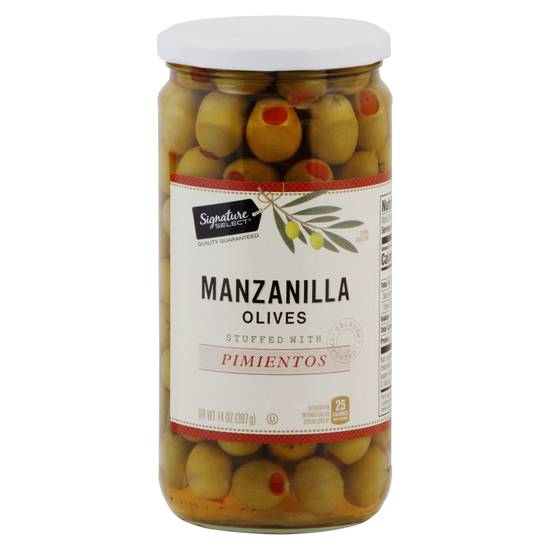 Signature Select Manzanilla Olives Stuffed With Pimentos (14 oz)