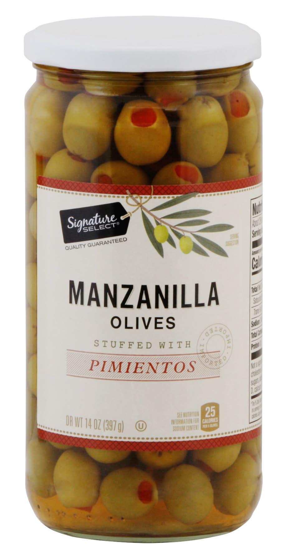 Signature Select Manzanilla Olives Stuffed With Pimentos (14 oz)