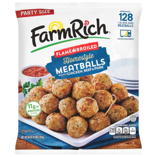 Farm Rich Flame Broiled Homestyle Meatballs Party Size (64 oz)