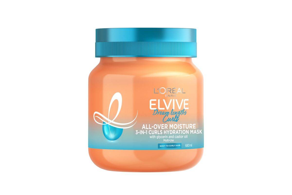 L'Oreal Paris Elvive Dream Lengths Curls 3-in-1 Curls Hydration Mask for Wavy to Curly Hair 680ml