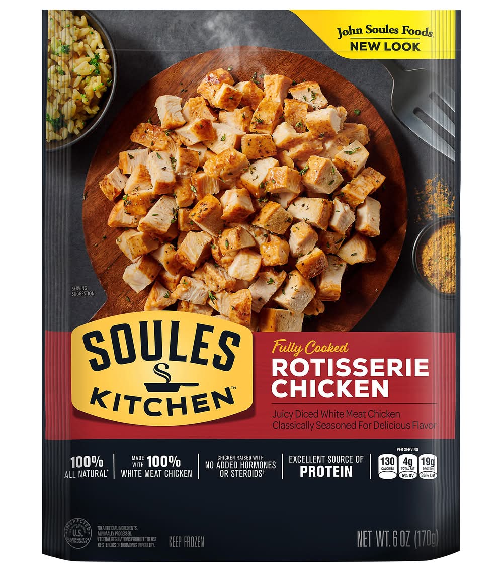 John Soules Foods Frozen Fully Cooked Seasoned Rotisserie Chicken, 6 OZ (6 oz)