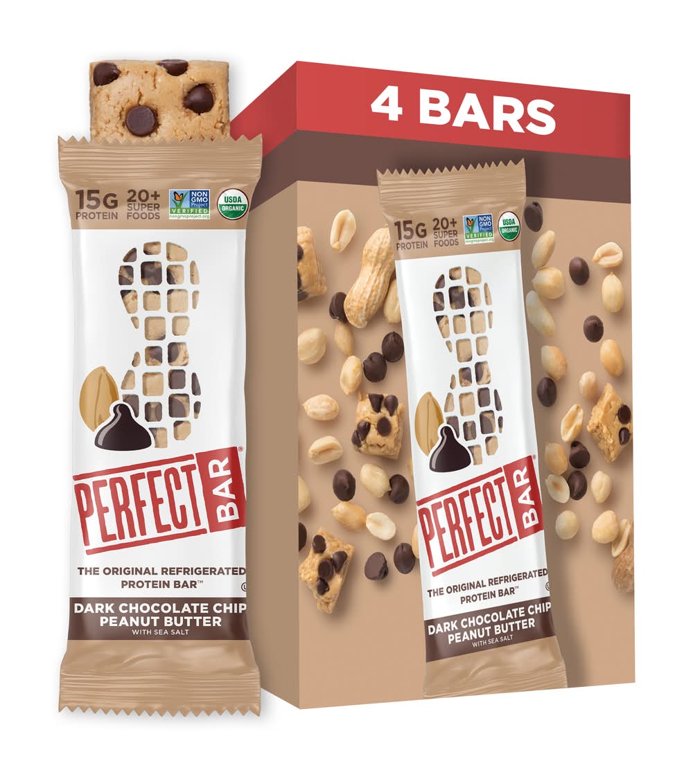 Perfect Bar Protein Bar, Dark Chocolate Chip Peanut Butter (4 x 2.3 oz)