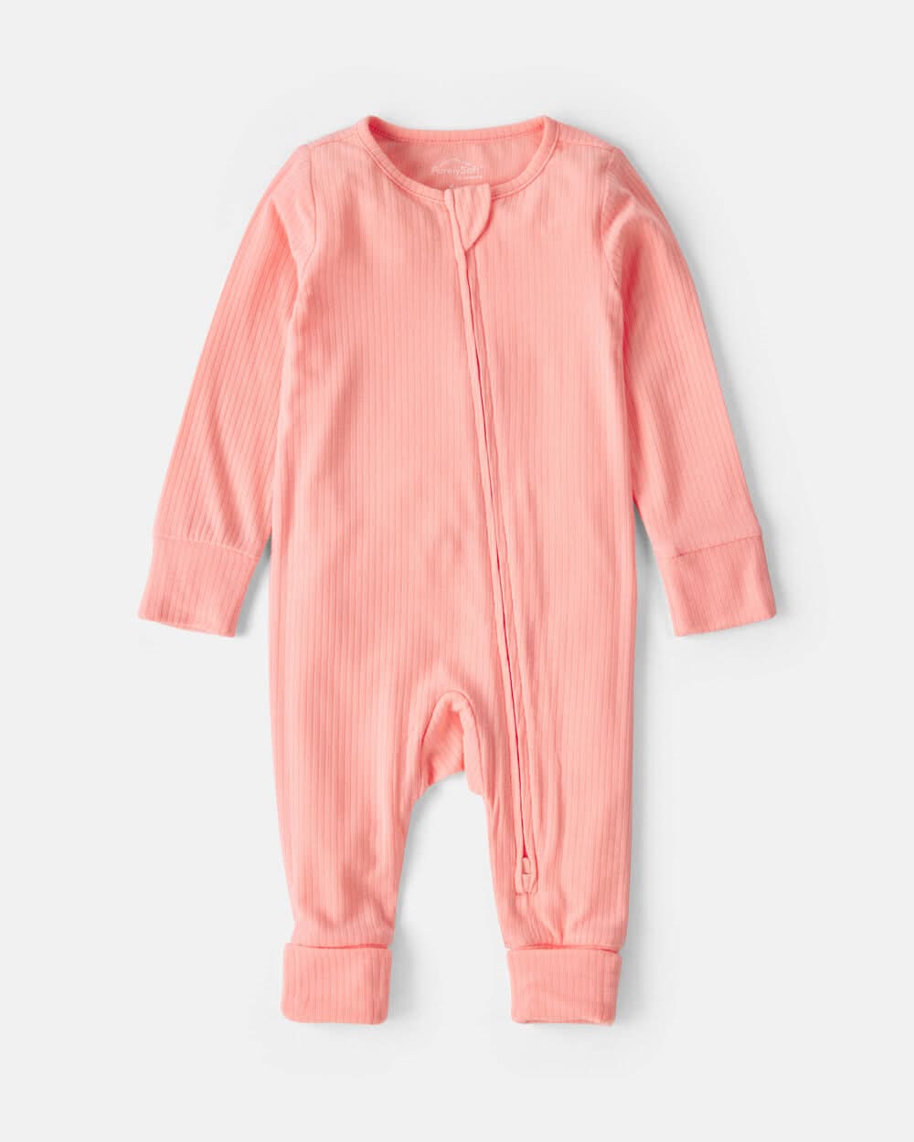 Baby Girl PurelySoft™ 2-Way Zip Sleep & Play Pajamas - Coral - 3M