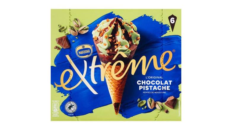 Neslte Cones Extreme Chocolat Pistache pepites de Nougatine Le paquet de 6x71g