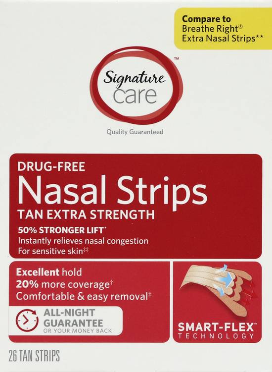 Signature Care Nasal Strips Tan Extra Strength (26 ct)