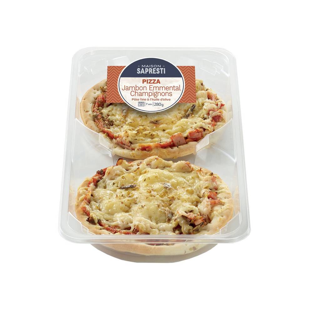 Maison Sapresti - Pizza jambon emmental champignons (2 pièces)