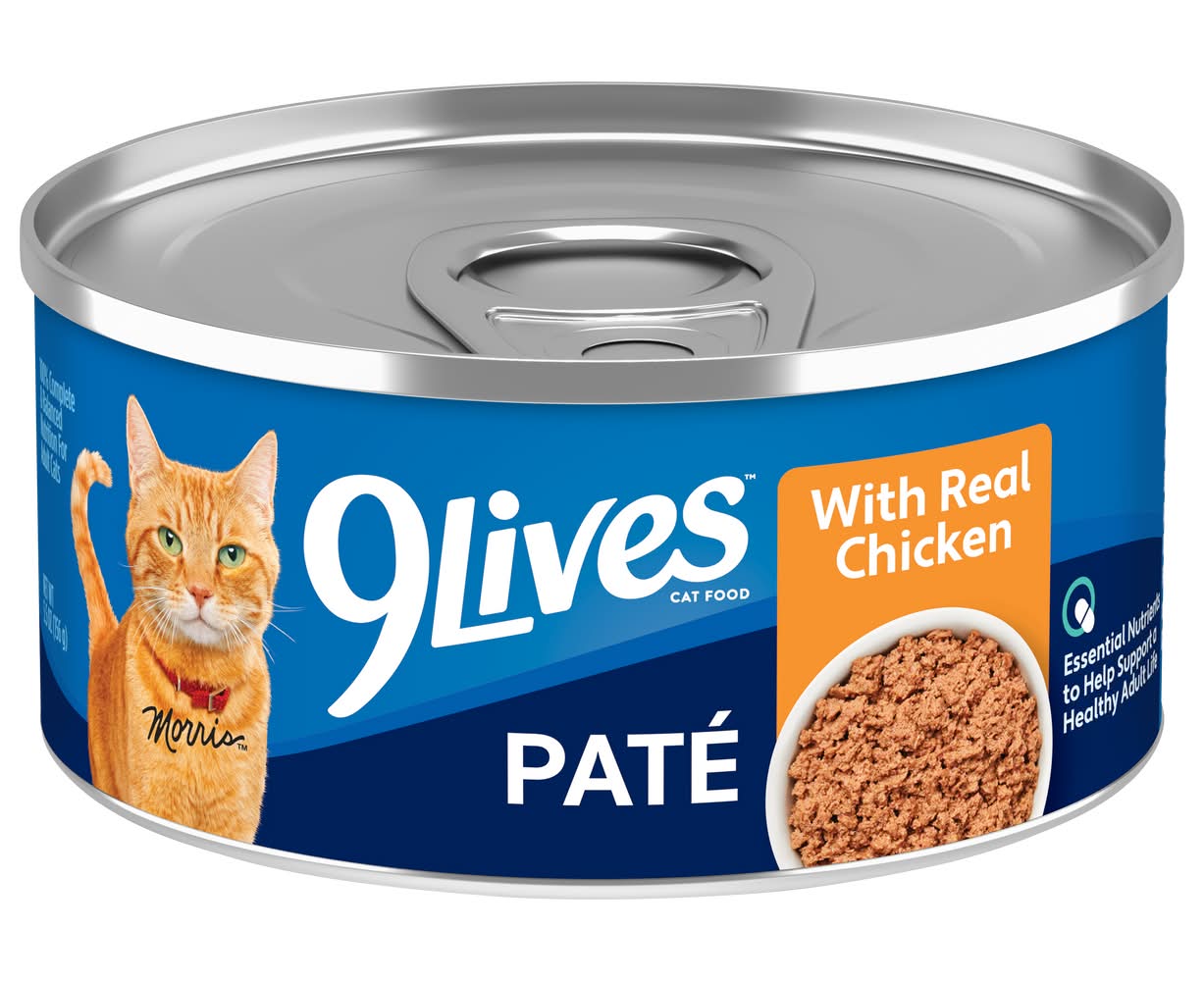 9Lives Meaty Pate Wet Cat Food, Real Chicken (1 oz)
