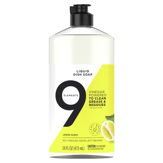 9 Elements Liquid Lemon Dish Soap (16 oz)