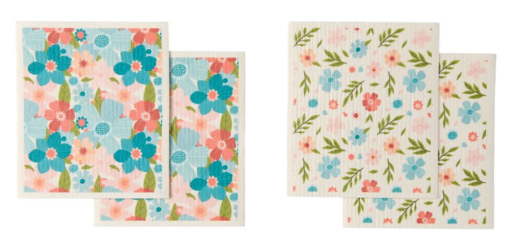 Crofton Watercolor Floral 4Pk Swedish Dish Cloths