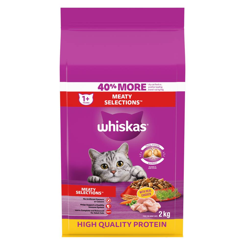 Whiskas Meaty Selections Dry Cat Food With Real Chicken (2 kg)