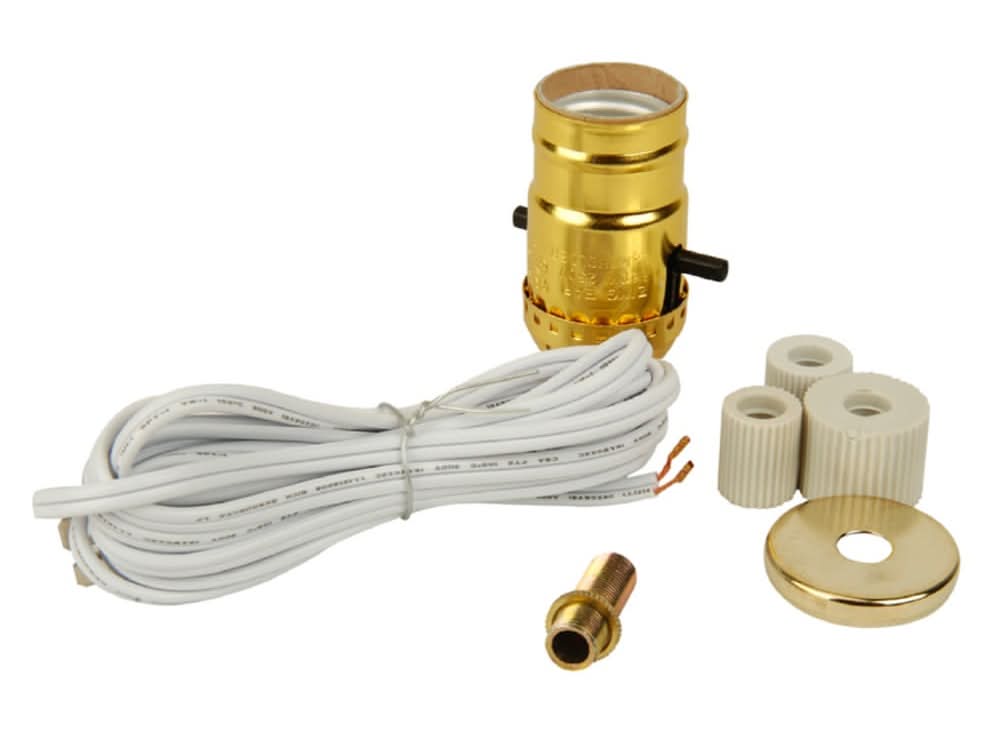 Project Source 250 -Watt Porcelain Push-through Lamp Socket , Gold