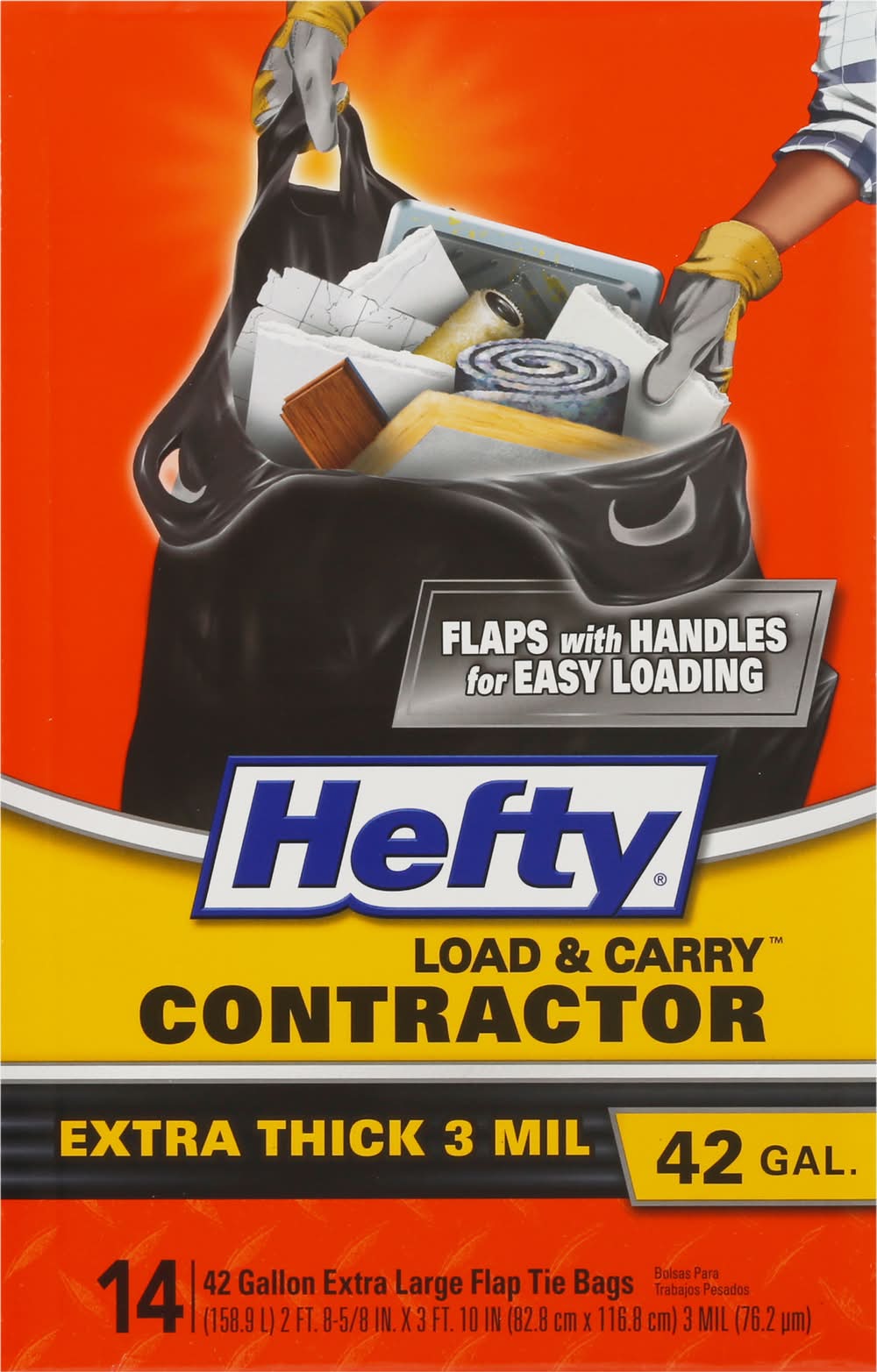 Hefty Load & Carry Contractor Bags 42 Gal, 82.8x116.8 cm (14 ct)