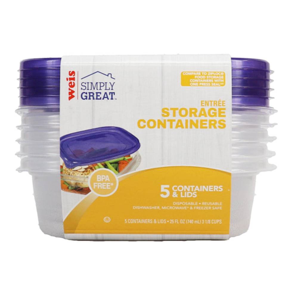 Weis Entree Simply Great Storage Containers and Lids (5 ct)