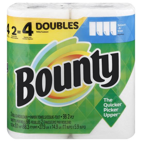 Bounty Select-A-Size White Double Rolls 2-ply Paper Towels (2 ct)