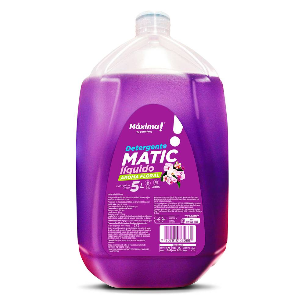 Máxima detergente líquido floral (botella 5 l)