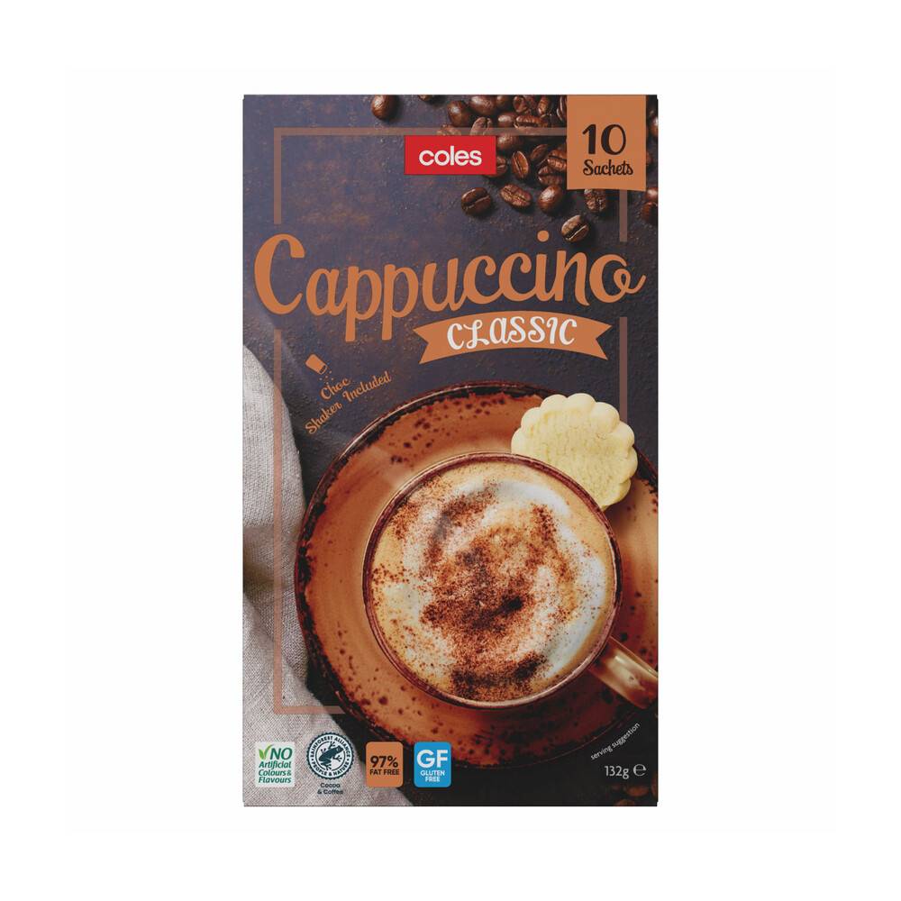 Coles Coffee Cappuccino 132g 10 pack