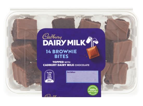 Cadbury Mini Brownie Bites With Dairy Milk Chocolate (14 pack)