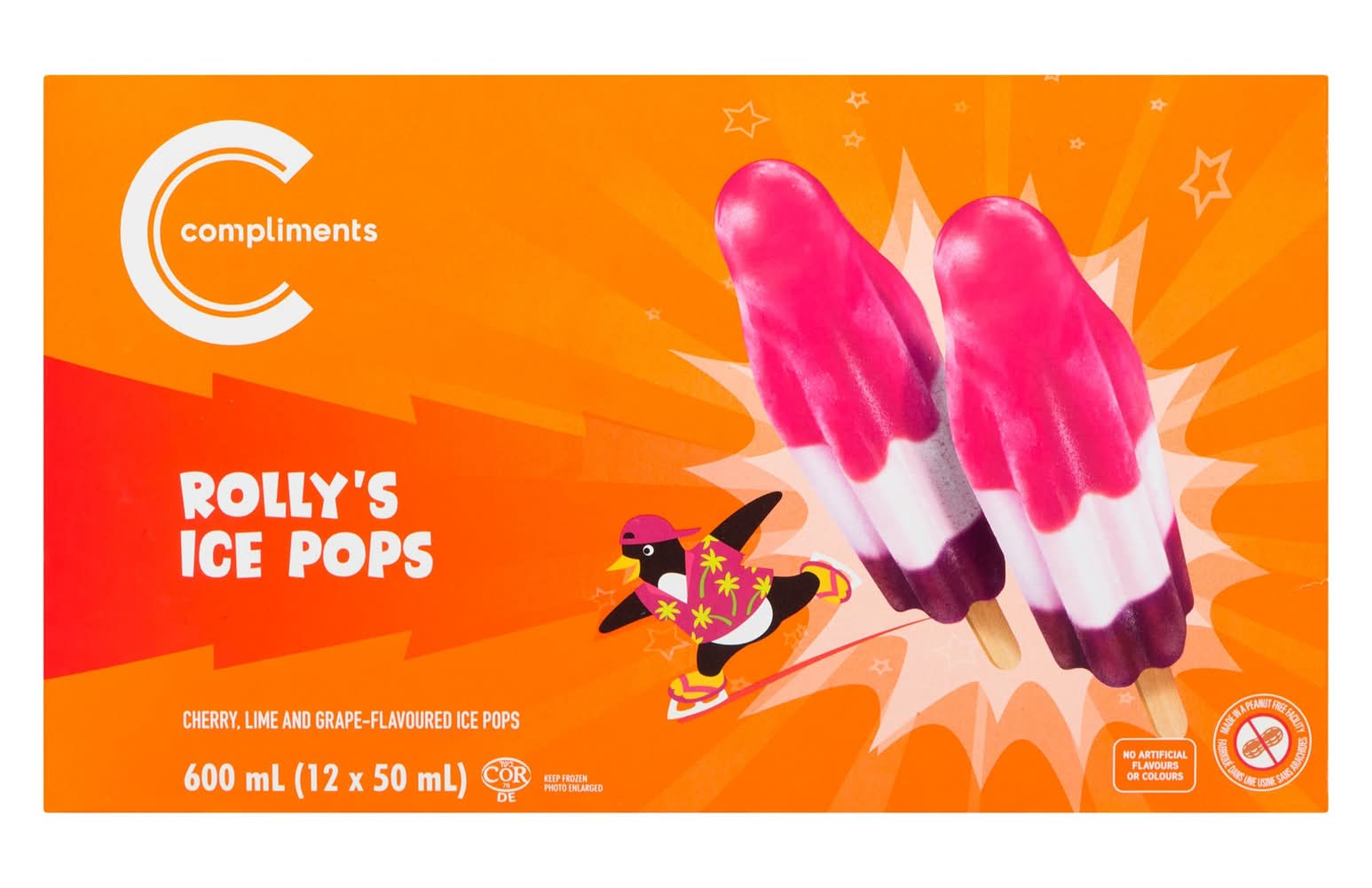 Compliments Rolly's Ice Pops (600 ml, 12 ct)