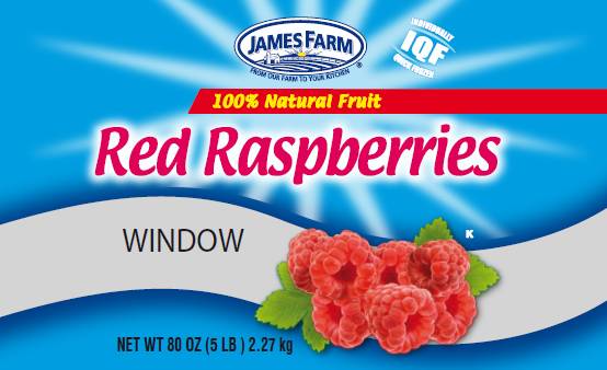 Frozen James Farm - Red Raspberries - 2/5 lbs (1 Unit per Case)