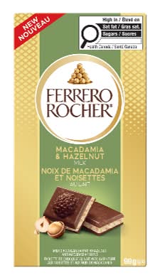 Ferrero Rocher Premium Milk Chocolate Bar, Macadamia And Hazelnut (90 g)