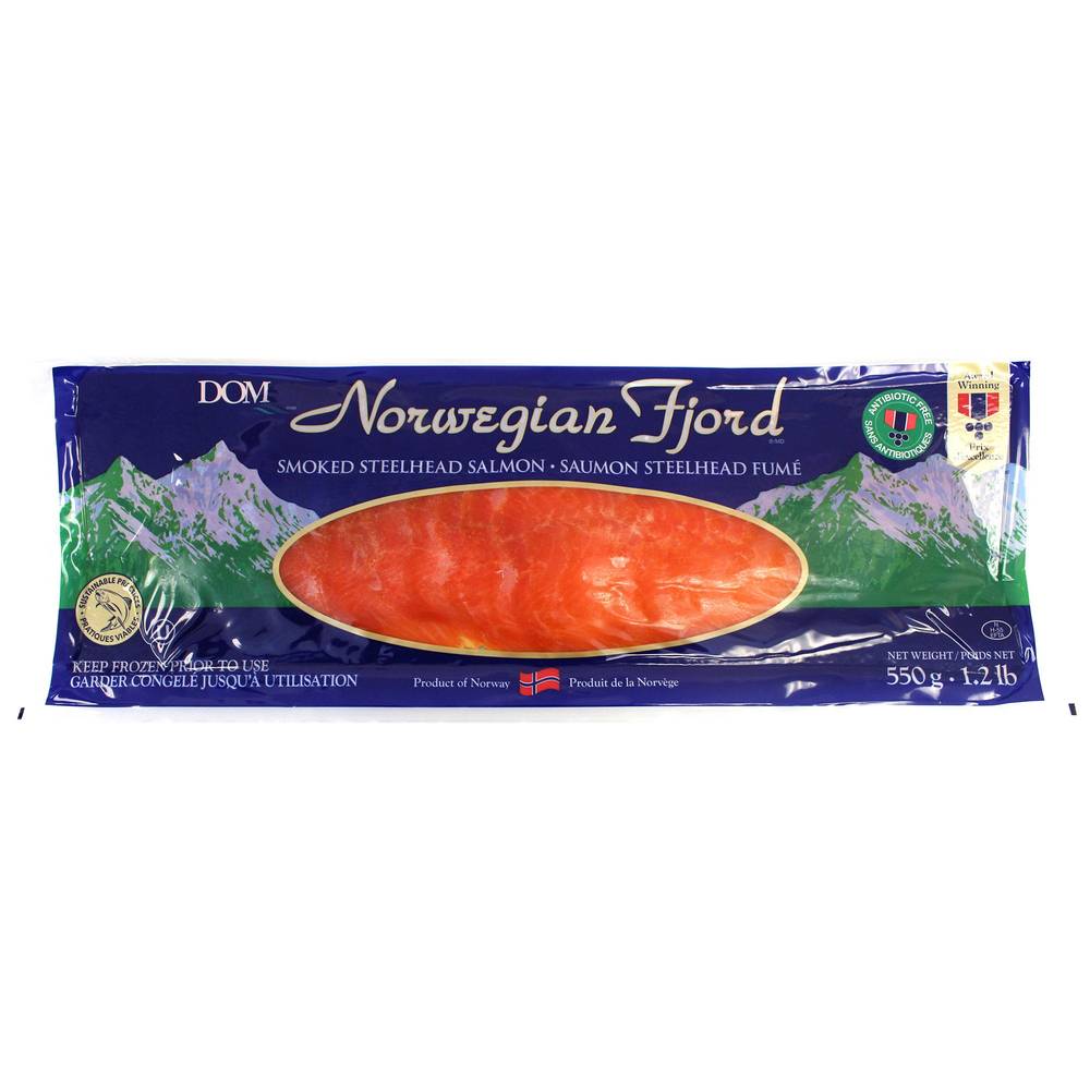 Dom Norwegian Fjord Smoked Steelhead Salmon, 550 G