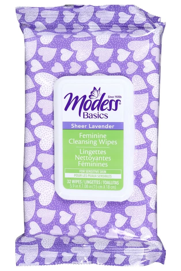 Modess Basics Feminine Cleansing Wipes, Lavender (32 ct)