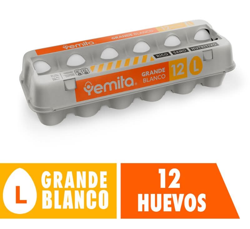 Yemita · Huevos blancos - L - Blanco (12 un)