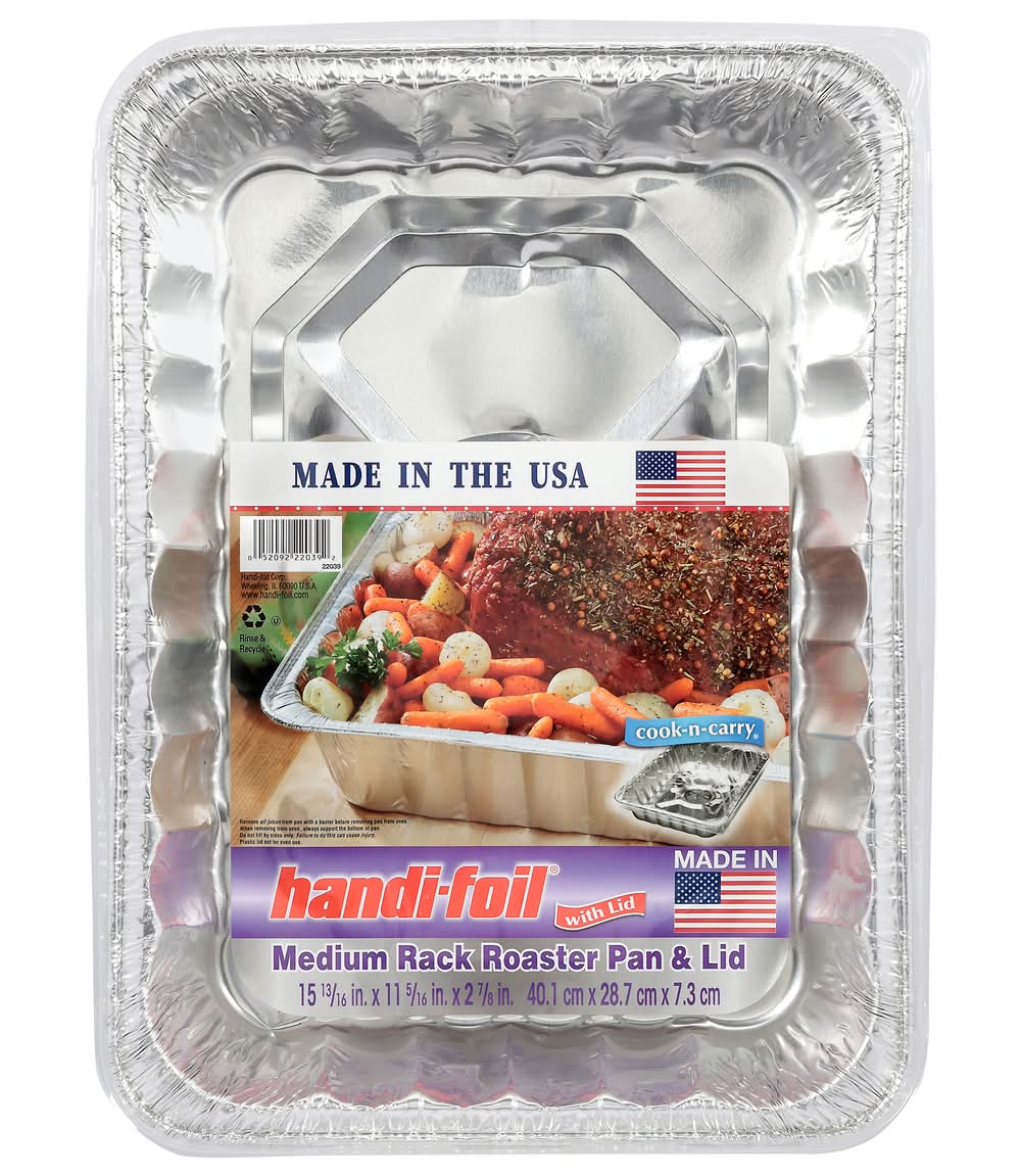 Handi-Foil Cook-N-Carry Medium Rack Roaster Pan & Lid