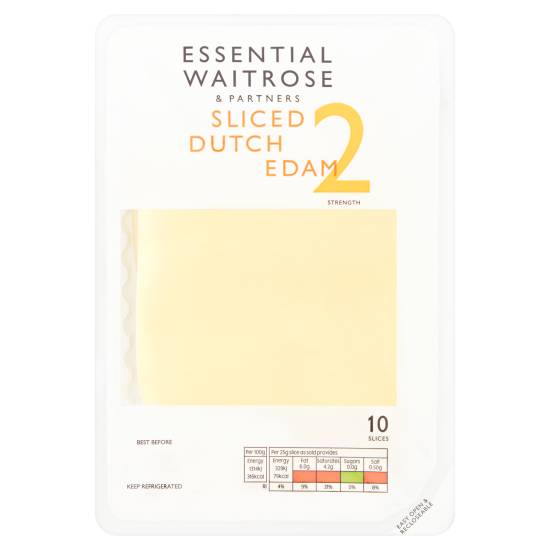 Waitrose & Partners Essential Sliced Dutch Edam Cheese (10 ct )