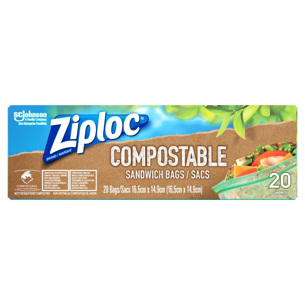 Ziploc Compostable Sandwich Bags (20 units)