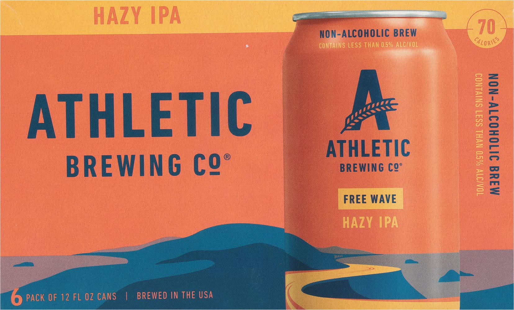 Athletic Brewing Co. Free Wave Hazy Ipa Beer (6 x 12 fl oz)