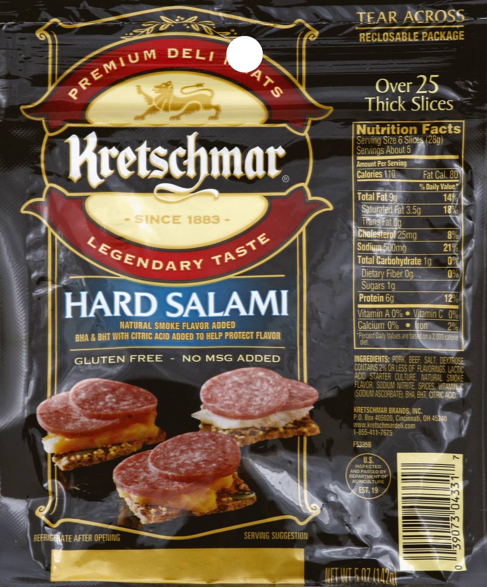 Kretschmar Hard Salami Thick Sliced (5 oz)