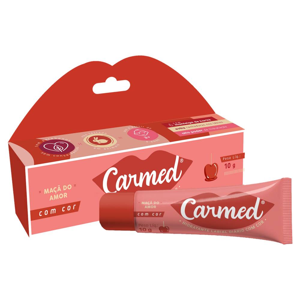 Carmed hidratante labial diário com cor maçã do amor (10 g)