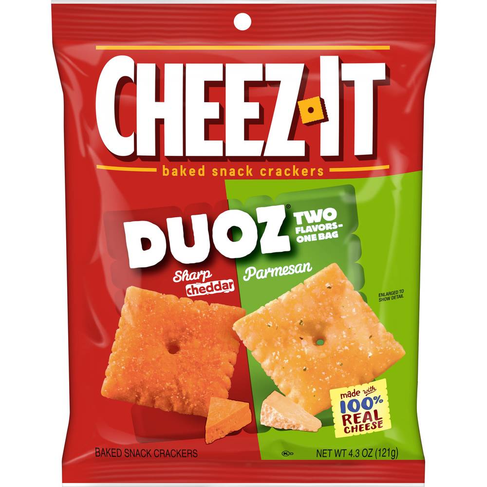 Cheez-It Duoz Baked Snack Crackers, Sharp Cheddar-Parmesan (4.3 oz)