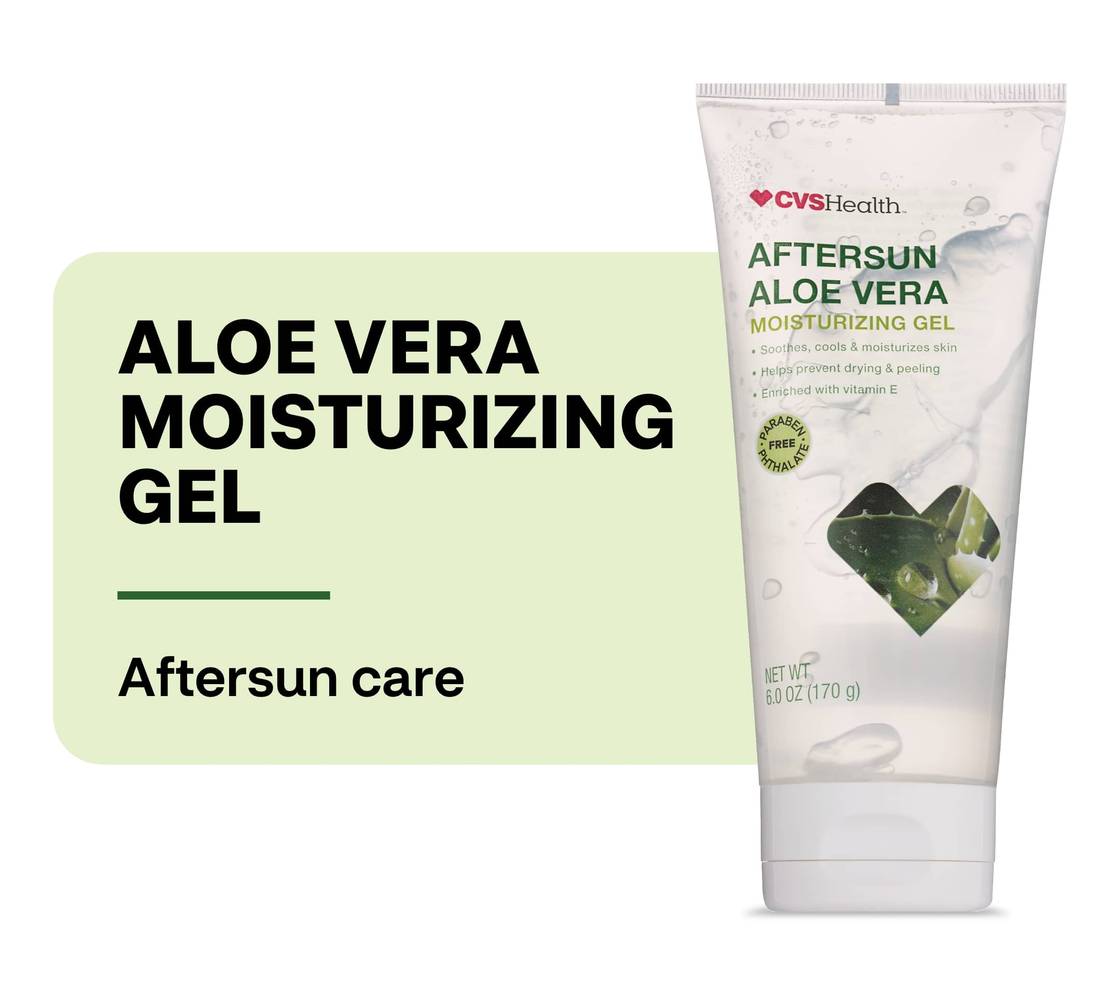 Protect Your Skin with CVS Pharmacy Aftersun Aloe Vera Moisturizing Gel (6  oz)  Daily UV Defense for Long-Term Skin Health | Aloe & After-Sun Care |  Uber Eats